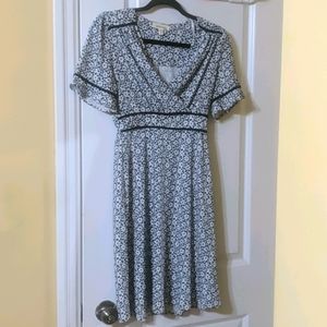 Navy Blue & White Flower Dress
